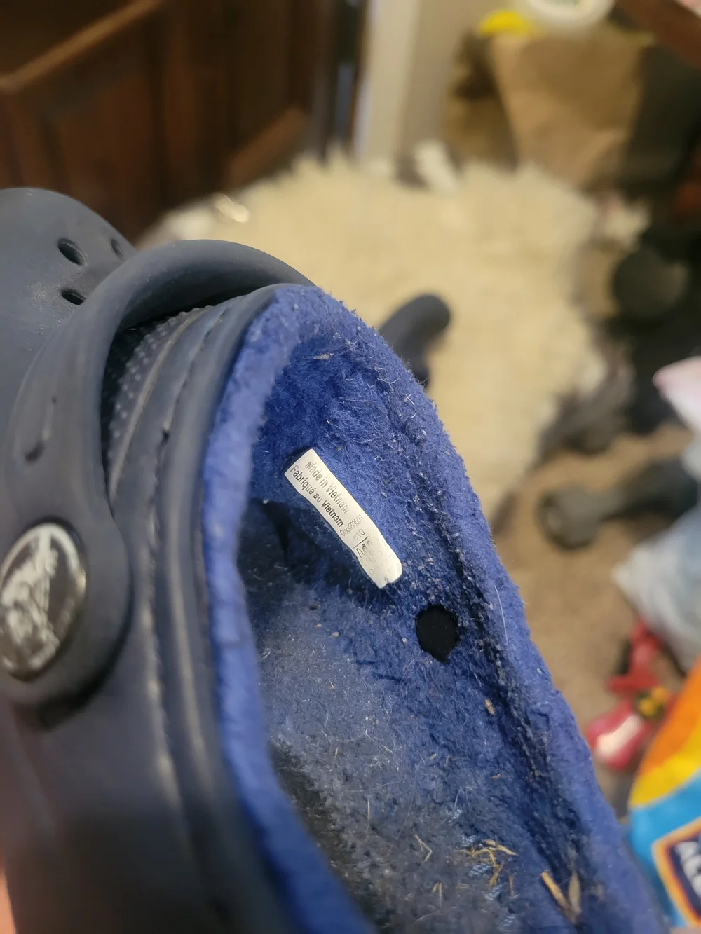 CROCS Kids Navy Blue Fleece-Lined Clogs